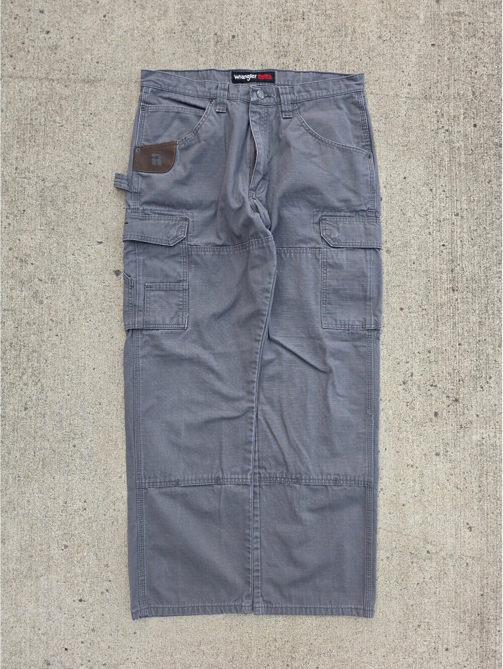 Wrangler Riggs Workwear Carpenter Pants 34x32 Double Knee grey Utility Cargo